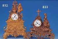 PENDULE, FRANKREICH, UM 1900, SPRITZGUß GOLDFARBEN GEFAßT, GEHäUSESOCKEL HINTEN VER- BOGEN, EMAILZIFFERBLATT, PENDULENWERK GEMARKT ...