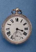 J. FAISS & CO. HERRENTASCHENUHR, REF.-NR. 17474, ENGL. HEIMAT LONDON UM 1886, STERLING- SILBER, 2-TEIL. EMAILLBL., STAUBSCHUTZ, ENGL. LEVER, ...