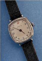DAMENARMBANDUHR, SCHWEIZ UM 1930, 875ER SILBER, BLATT REST., BEZ. ETERNA, BRüCKEN- ANKERW. VERG., 15 ST., KOMP.-UNR., FLACH.- SPIR., ...
