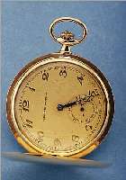 TAVANNES WATCH & CO. HERRENTASCHENUHR, REF.-NR. 45864, SCHWEIZ / DEUTSCHL. UM 1930, RG 585, AUSSEN GLATT, BLATT VERG., KL. SEK. VERTIEFT, ...