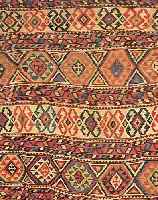 SCHIRWAN-ARASCH-KELIM,RUSSLAND CA.220 X 180 CM. EHZ.3-4 WOLLE-WOLLE UM 1890.