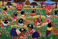 CHERY, JACQUES RICHARD, 1929 CAP HAITIEN/HAI- TI, WURDE 1951 VON PHILOME OBIN ENTDECKT U. ZUR MITARBEIT IM ART-CENTRE EINGELADEN, MALTE ZUERST ...