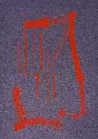 MEISTERMAN, GEORG, 1911-1990, STRUKTUREN, KALTNADELRADIERUNG VON 1988 IN ROT AUF DUNKELGRAUEM PAPIER, HANDSIGNIERT, NUM. 1/1 ...