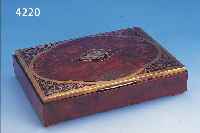 ZIGARREN/BRIEFSCHATULLE, DEUTSCH UM 1902/05, WURZEL-AHORN, TEAK UND INNEN MIT BALSAHOLZ,DECKEL MIT METALL, INTARSIERT, CA. 5 X 24.5 X 17.5 CM, ...