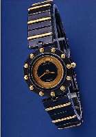 CORUM DAMENARMBANDUHR CLIPPER-CLUB, SCHWEIZUM 1988, EDELSTAHL, DUNKEL VERCHROMT, INCL. EDELSTAHLBAND M. UNSICHTB. FALTSCHL., ZWISCHENGL. ...