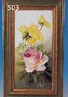 PORZELLANGEMäLDE, DEUTSCH, 20. JH., BUNTES BLUMENBOUQUET, SIGN. S. KöNIGER, GER., GESAMTM. CA. 37,5 X 22,5 CM