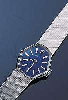 ROLEX DAMENGOLDBANDUHR, SCHWEIZ UM 1967, WG 750/000 RHOD., MINERALFLACHGLAS A. BODEN AUFGEDRüCKT, RUNDANKERWERK 18 STEINE, HAND- ...