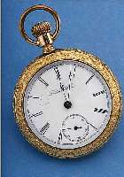 TRENTON WATCH CO. HERRENTASCHENUHR LEPINE, REF.-NR. 124739, USA UM 1895, METALLGEH. M. RG-AUFLAGE, BODEN U. GLASR. GESCHR., RUNDUM ...