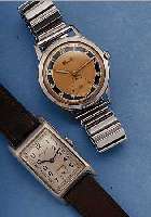 KONVOLUT: 4 HERRENARMBANDUHREN SCHWEIZER PRODUKTION, DAVON 2X UM 1938, BEIDE RECT.- FORM, HARTVERCHR., EDELST.-BöDEN, BD. FORMAN- KERW., 15 ...