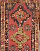 KARABAGH-KELIM CA.340 X 273 EHZ.2-3 WOLLE-WOLLE UM 1920.