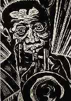 NIEMEYER, KARL, PORTRäT DES JAZZMUSIKERS LOUIS ARMSTRONG, HOLZSCHNITT, HANDSIGNIERT, NUM. 18/60, CA. 59,5 X 40 ...