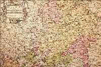 KOLORIERTE KUPFERSTICHKARTE VON HOMANN, DER OBERLAUF DES RHEINES, BUGFALTE, LEICHT GEBRäUNT, CA. 49 X 58 CM