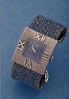 CHOPARD DAMENARMBANDUHR, REF.-NR. 101255, UM 1972, DESIGNMODELL IN STERLING SILBER, BODEN AUFGEDR., SPANGENARMBAND WIE ZIFFERBL. M. ...