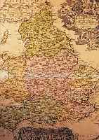 KOLORIERTE KUPFERSTICHKARTE VON HOMANN, ENGLAND, BUGFALTE, GEBRäUNT, CA. 56,5 X 48 CM