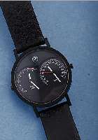 BMW-ZWEI-ZEITZONENUHR, REF.-NR. 9419740, COCKPITDESIGN, METALL SCHWARZ MATT., EDELST.- BODEN AUFGEDR., 2 V. EINANDER UNABH. QUARTZW. (EINE DAVON ...
