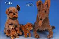 STEIFFTIER, 20ER JAHRE, MOHAIR, HUND, H. 33 CM, ALTERSBED. BESCH., OHNE KNOPF