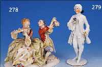 PORZELLANFIGUR, WIEN, AUGARTEN, UM 1910/20, PORZELLAN, H. 20 CM, KAVALIER MIT ROSE