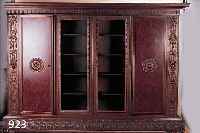 BüCHERSCHRANK, DEUTSCH, UM 1910-20, EICHE MASSIV UND FURNIERT, ZWEI TüREN MIT WURZELNUßFURNIER, ZWEI TüREN VERGLAST, REICH ...