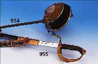 SCHLEPPSäBEL, ÖSTERREICH, UM 1890-1900, GUT ERHALTENE STAHLKLINGEN, LEDERSCHEIDE MIT VERGOLDETEN APPLIKATIONEN, GEFäß EBENFALLS ...