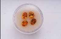 4 OVALFACETT. GOLDGELBE SAPHIRE ZUS. CA. 4.21 CT, FARBL. L. DIFF.