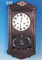 WANDUHR, JUNGHANS, UM 1930, DUNKLES EICHEN- HOLZGEHäUSE, SCHWUNGBEREICH DES PENDELS FACET.VERGLAST, ZIFFERBLATT VERSILBERT, SKEL. MES- ...