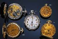 M.J. TOBIAS OFFENE HERRENTASCHENUHR, SCHWEIZ/ENGL. UM 1848, GG 750/000, BODEN GUILL., MONOGRAMMSPIGEL FREI, SCHLüSSELAUFZ., GOLD- ZIFFERBL M. ...