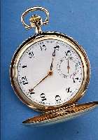 JUNGHANS HERRENTASCHENUHR SAVONETTE, DEUTSCHL. UM 1930, METALL ROSE VERG., KARO- DESIGN, RAND RELIEF., EMAILLBL., 15 STEINE, WERK VERG., ...