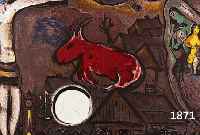CHAGALL, MARC, 1887-1985,, FARBLITHOGRAPHIE AUS DLM NR. 27-28 VON 1950, IM STEIN SIGN., BUGFALTE, CA. 36 X 52 CM, PP