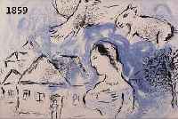 CHAGALL, MARC, 1887-1985, , FARBLITHOGRAPHIE AUS DLM, DOPPELBLATT MIT BUGFALTE, CA. 31 X 42 CM, PP
