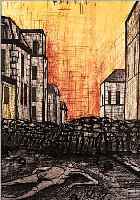 BUFFET, BERNAND, 1928-2000, HORREUR DE LA GUERRE 1955, FARBLITHOGRAPHIE VON 1960 EINEM AQUARELL, AUF ARCHES ...