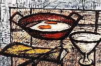 BUFFET, BERNAND, 1928-2000, NATURE MORTE AUX OEUFS 1955, FARBLITHOGRAPHIE VON 1960 NACH EINEM AQUARELL,AUF ARCHES ...
