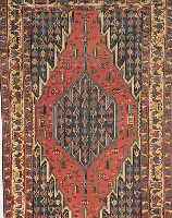 MAZLAGHAN,PERSIEN CA.197 X 128 CM. EHZ.3 FLOR WOLLE UM 1920.