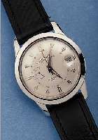 NISUS HERRENARMBANDUHR GANGRESERVE/AUTOMATIK, REF.-NR.3899 P, EDELSTAHL, SCHWEIZ UM 1958, BODEN GESCHR., GANGRESERVE ANZEIGE B. 9, 44 STD., 30 ...