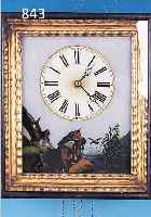 RAHMENUHR, SCHWARZWALD, UM 1870/1880, PROFILIERTER INNENRAHMEN MIT ALTER VERGOLDUNG (ALTERSB. BERIEBEN), VERGLASTE TüRE, HINTER- GLASBILD ...