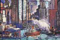 BELDER, RIENK HENDRIK, 1910-1986 AMSTERDAM, ANSICHT VON NEW YORK, ÖL/HARTFASER, RE. U. SIGN., RüCKSEITIG BETITELT: NEW YORK I UND DAT. 1960, ...