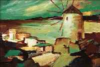 BELDER, RIENK HENDRIK, 1910-1986 AMSTERDAM, LANDSCHAFT MIT WINDMüHLE, ÖL/LWD, UNSIGN., VERSO AUF DEM KEILRAHMEN NACHLASS-STEMPEL, CA. 50 X ...