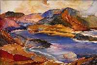 BELDER, RIENK HENDRIK, 1910-1986 AMSTERDAM, GEBIRGSLANDSCHAFT MIT SEE, ÖL/LWD, LI. U. SIGN., CA. 60 X 80 CM, R.
