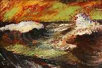 BELDER, RIENK HENDRIK, 1910-1986 AMSTERDAM, BRANDUNG AN DER KüSTE, ÖL/HARTFASER, UNSIGN., AUS DEM NACHLAß DES KüNSTLERS STAMMEND, CA. 50 X 70 ...