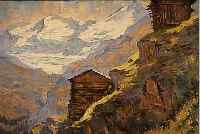 PISTORIUS, MAXIMILIAN, 1894-1960, HüTTEN IM GEBIRGE, ÖL/LWD, RE. U. SIGN. UND DAT. 1940, CA. 66 X 80 CM, R.