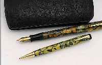KUGELSCHREIBER UND FüLLFEDERHALTER PARKER DUOFOLD SENIOR DE LUXE, UM 1929, GR. HERRENMODELL, ORIG.FEDER UND CLIP, FKT.FäHIG, ...