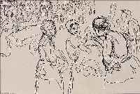 LIEBERMANN, MAX, 1847-1935, IM SPITAL, LITHOGRAPHIE, LI. U. HANDSIGN., CA. 9 X 13 CM, PP