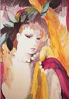 LAURENCIN, MARIE, 1885-1956, PORTRäT EINER JUNGEN FRAU, FARBLITHOGRAPHIE, PRäGESTEMPEL ML, HANDSIGN., NUM. 91/250, ...
