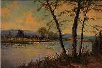 VAN DIJK, NIEDERäNDISCHER MALER, 20ER JAHRE, SEEUFERLANDSCHAFT, ÖL/LWD, RE. U. SIGN., CA. 50 X 70 CM, R.