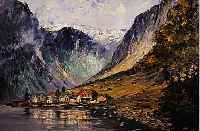 EHRHART, P., DEUTSCHER MALER, 1. HäLFTE 20. JH., NORWEGISCHE FJORD- LANDSCHAFT, ÖL/LWD, RE. U. SIGN., CA. 60 X 80 ...