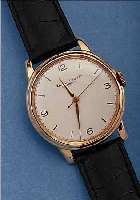 IWC HERRENARMBANDUHR, SCHWEIZ UM 1948, NEUTR. RG 750/000-GEH., BODEN GEDR., BLATT PROV. REST., RUNDANKERW., KAL. 89, HANDAUFZUG,GEPR. ...