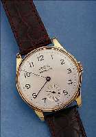 VULCAIN HERRENARMBANDUHR, SCHWEIZ UM 1935, GG 750/000, SCHARNIERBODEN, METALLCUV., BLATT REST., BEZ. CHRONOMETRE, 15 ST., HANDAUFZUG, SCHR.-UNR., ...