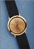 OMEGA HERRENARMBANDUHR, REF.-NR. 14768SC, SCHWEIZ UM 1963, ROSE-G. 750/000, BODEN GEDR.,LüNETTE GEST., RUNDANKERW., 17 ST., HANDAUF- ZUGKAL. ...