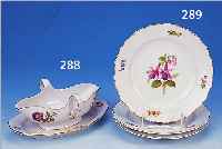 SAUCIERE, MEISSEN, 2. HÄLFTE 20.JH., PORZELLAN, 23 X 14 CM, BLUME II MIT GOLDRAND