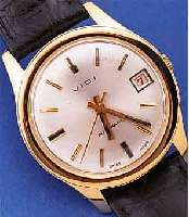 VIDI HERRENARMBANDUHR AUTOMATIK, SCHWEIZ UM 1964, GG 750/000, BODEN GESCHR., VERS. BLATT, 25 ST., ETA BASISKAL. 2452, SCHR.-UNR., FLACH-SPIR., ...