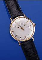 DOXA HERRENARMBANDUHR ANTIMAGNETIC, SCHWEIZ UM 1962, GG 585/000, GLASR. GEDR., BLATT REST.17 ST., HANDAUFZUGKAL. 45, RINGUNR., FLACH- SPIR., ...